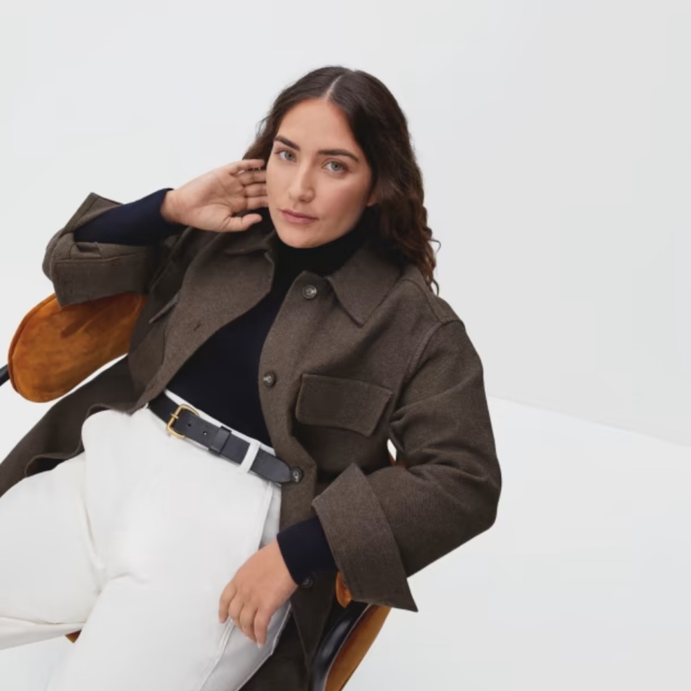 Everlane - Oversized Shirt Jacket - Heathered Brown